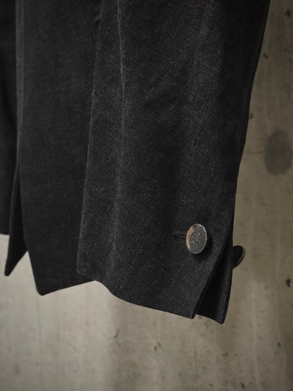 Boris Bidjan Saberi AW13-14 'SUIT2-F1780' Charcoal Grey Heavy Cotton Canvas Shawl Collar Blazer