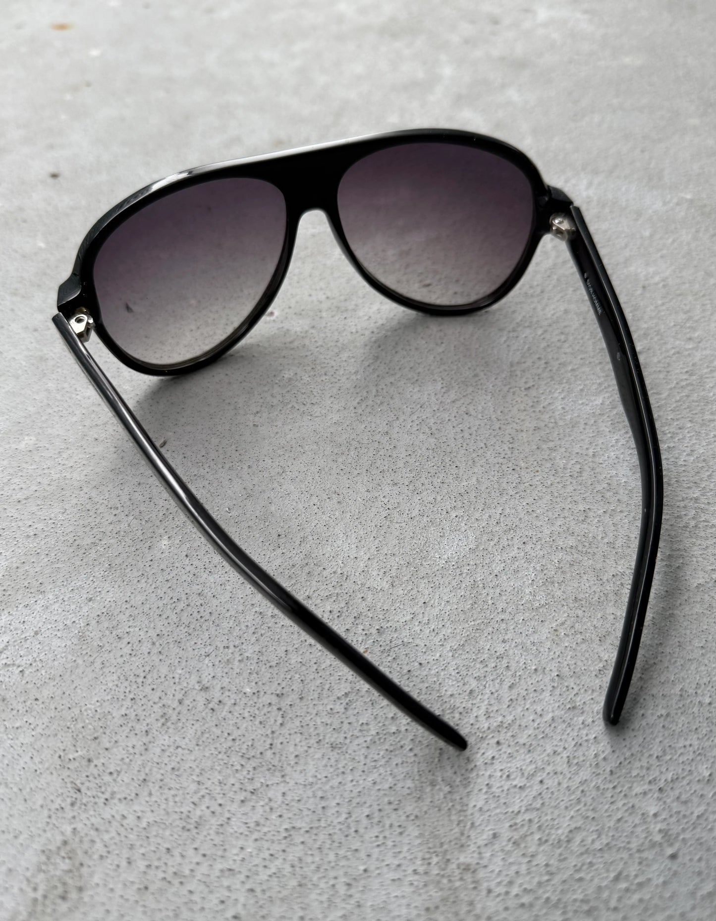 DIOR HOMME Early 00s by Kris Van Assche Black ‘Black Tie 105/S’ Purple Tinted Sunglasses