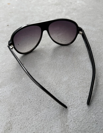 DIOR HOMME Early 00s by Kris Van Assche Black ‘Black Tie 105/S’ Purple Tinted Sunglasses