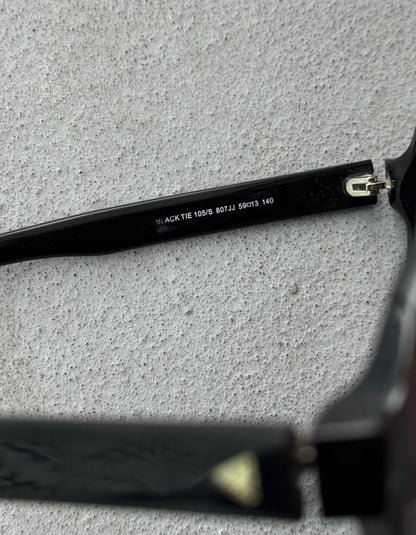 DIOR HOMME Early 00s by Kris Van Assche Black ‘Black Tie 105/S’ Purple Tinted Sunglasses