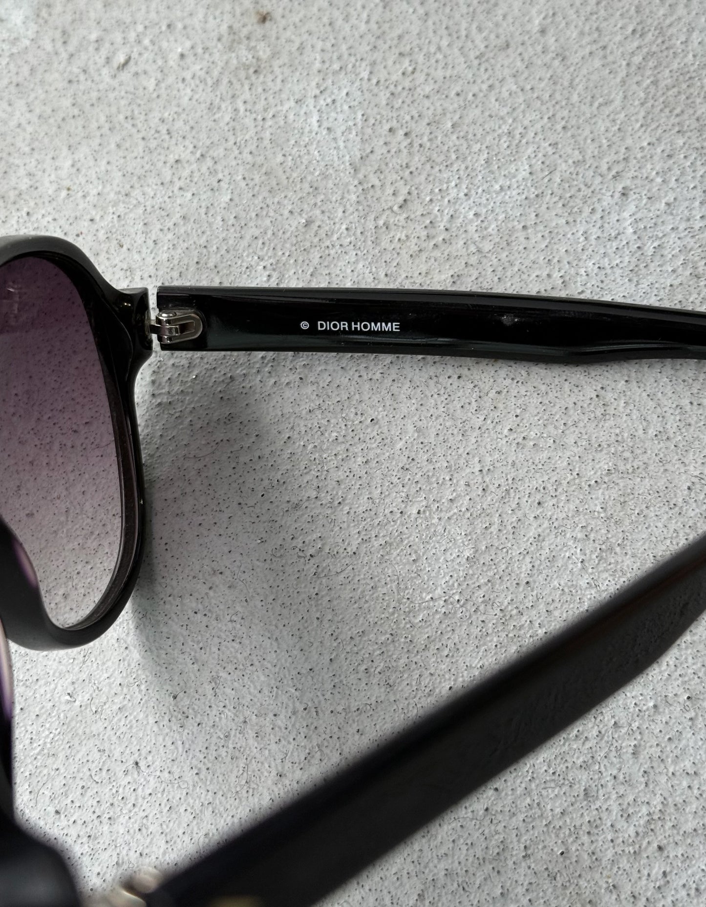 DIOR HOMME Early 00s by Kris Van Assche Black ‘Black Tie 105/S’ Purple Tinted Sunglasses