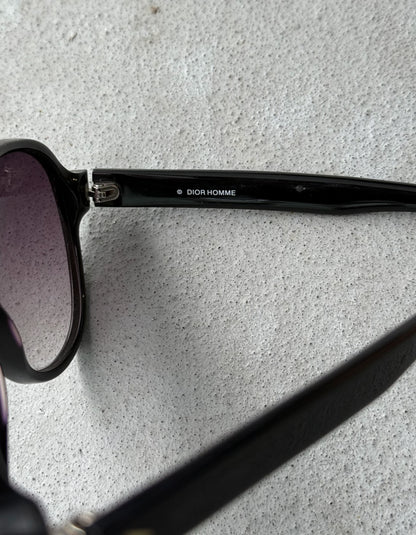 DIOR HOMME Early 00s by Kris Van Assche Black ‘Black Tie 105/S’ Purple Tinted Sunglasses
