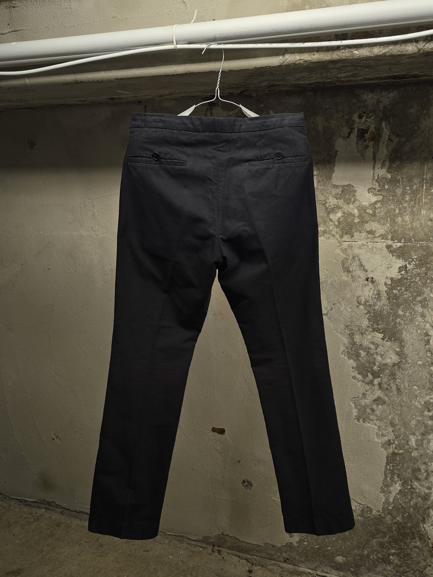Carol Christian Poell SS06 'PM/2104 RIGHT/10' Yellow Overlock Stitch Classic Trousers detail | DRIEW GARMENTS