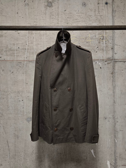 Carol Christian Poell SS03 'OM/1786T WEAVE/14' Dark Khaki Caban Coat