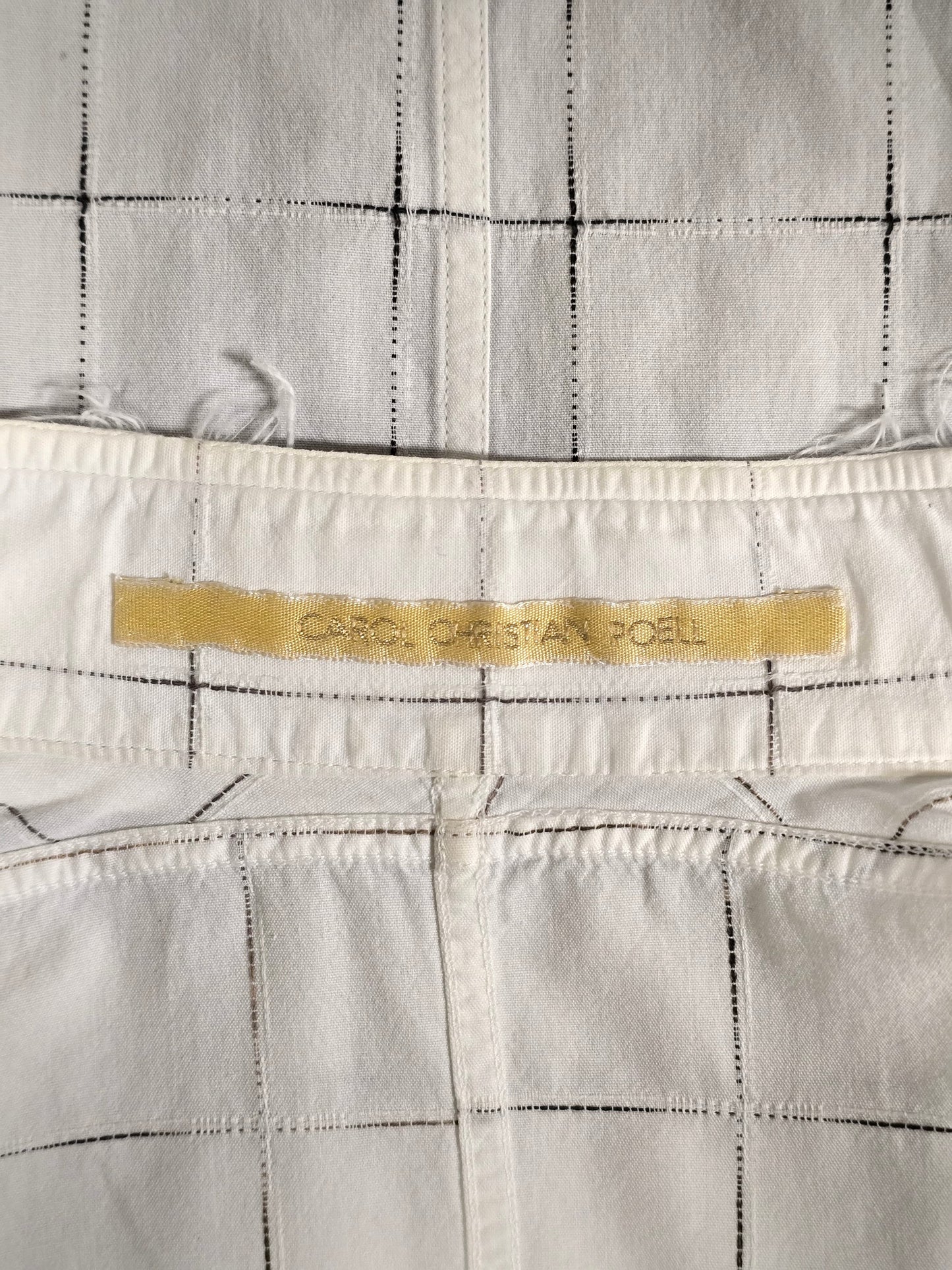 Carol Christian Poell 00s Threaded Check Pattern White Short Sleeve Button-Up Shirt