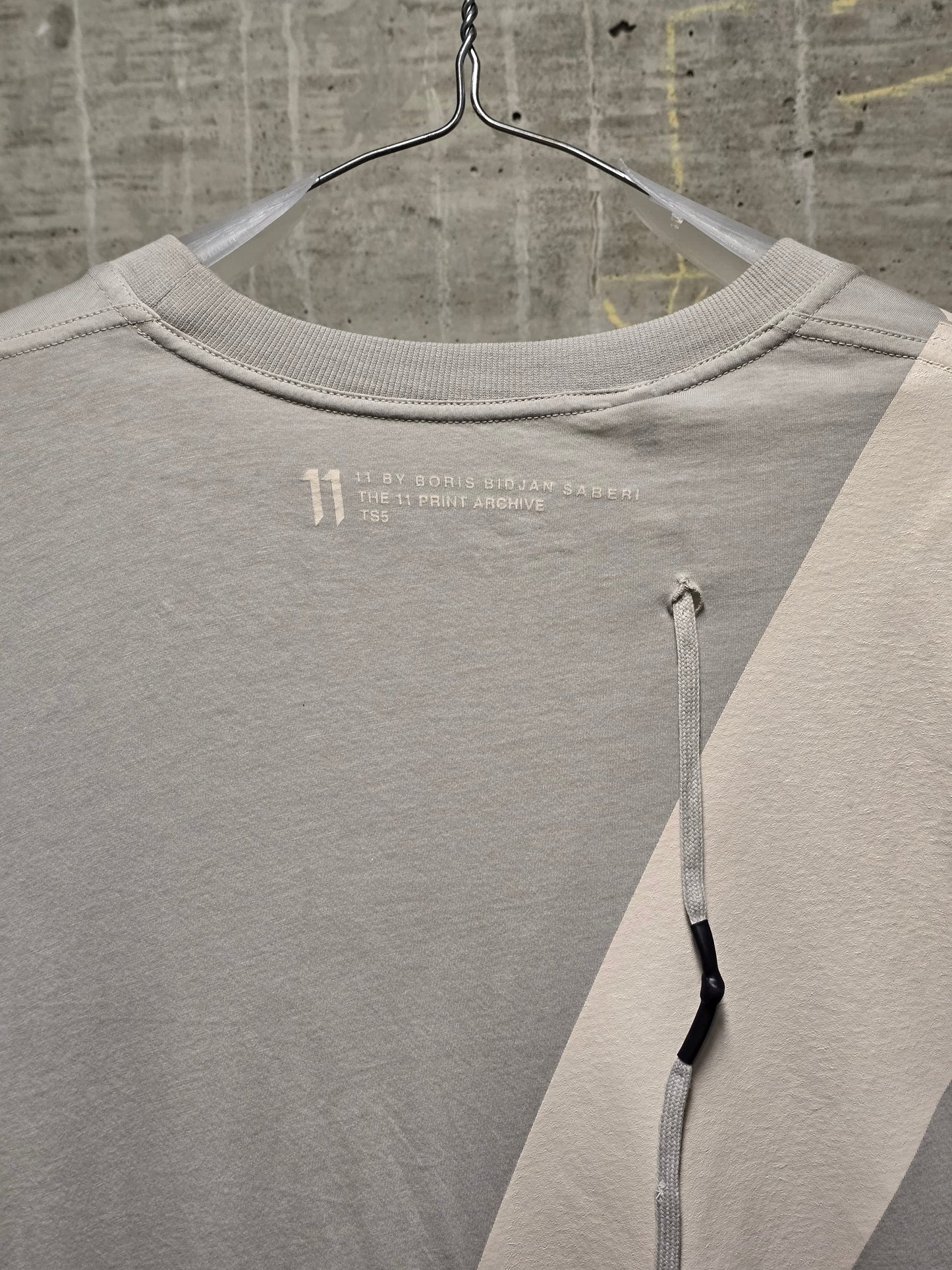 11 by Boris Bidjan Saberi AW21 'TS5' Light Grey League Stripe T-shirt
