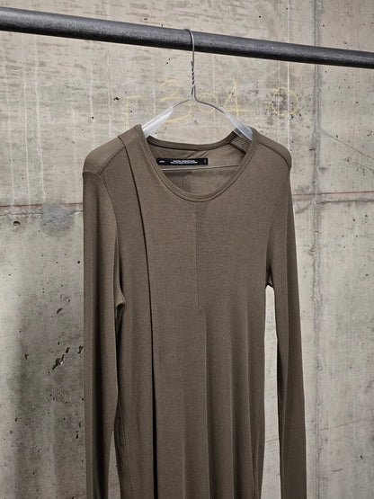 Julius_7 AW25 "EUROPA;" Olive High Twist Rib Knit Cotton Long-sleeves