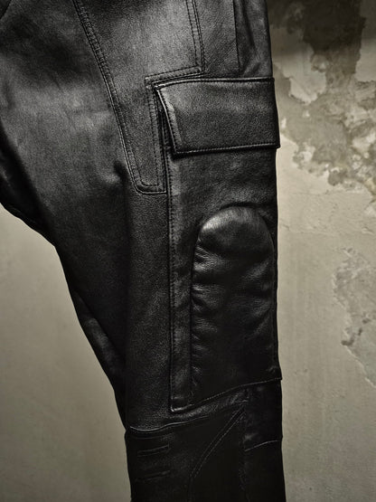 Rick Owens AW19 "LARRY" Lambskin Leather Stretch Cargo Joggers detail | DRIEW GARMENTS