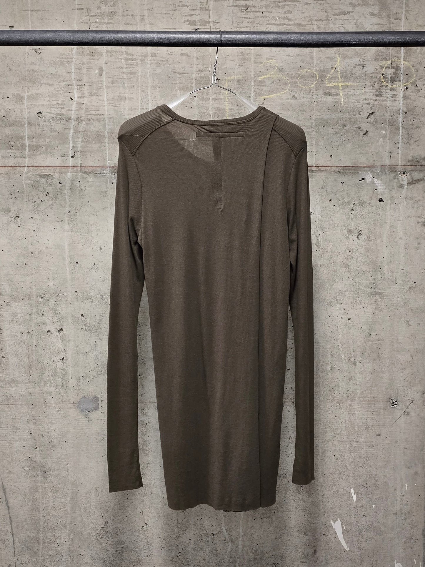 Julius_7 AW25 "EUROPA;" Olive High Twist Rib Knit Cotton Long-sleeves