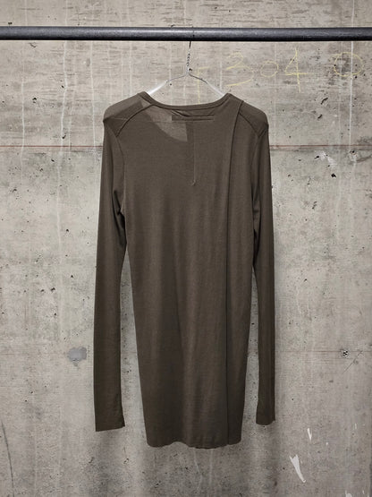 Julius_7 AW25 "EUROPA;" Olive High Twist Rib Knit Cotton Long-sleeves