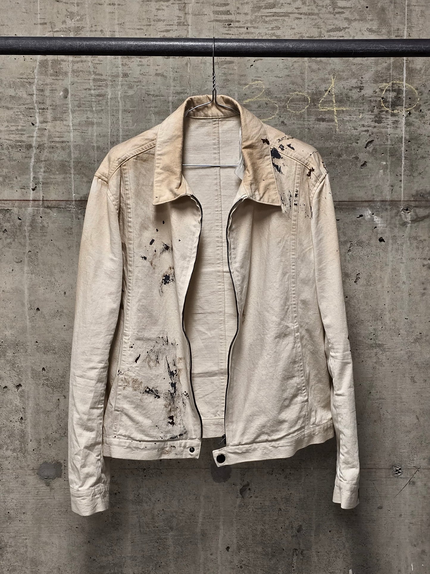 Individual Sentiments SS24 Hand Painted Slub Cotton Front Zip Blouson