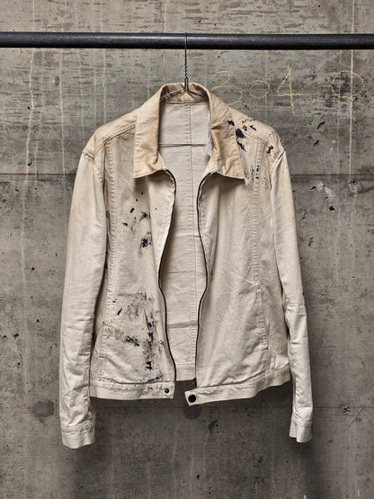 Individual Sentiments SS24 Hand Painted Slub Cotton Front Zip Blouson