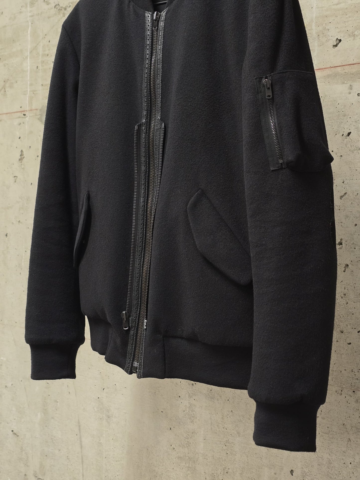 Number (N)ine Wool AW06 "NOIR" Four Leaf Clover Patch Double Layered Bomber Blazer