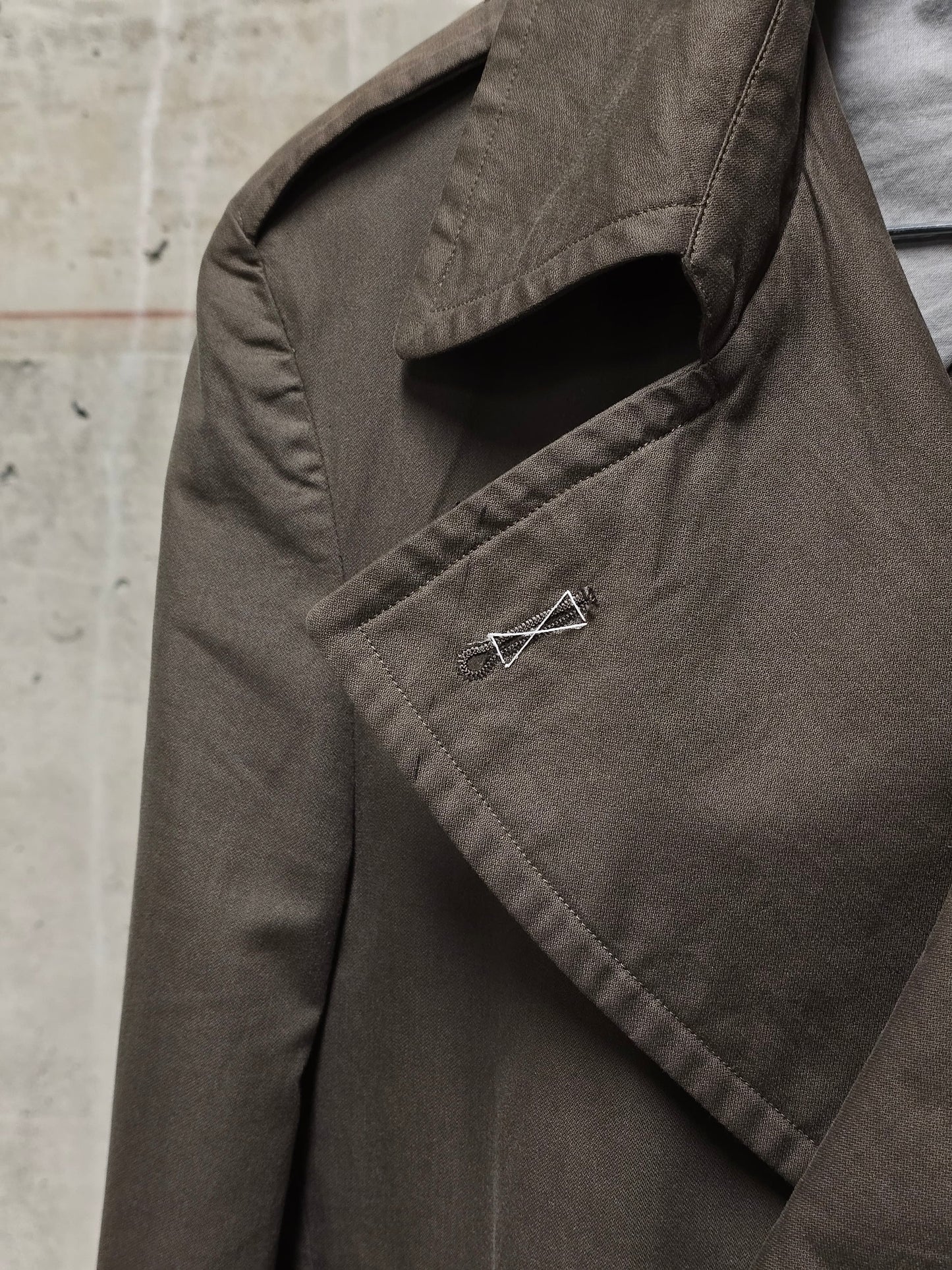 Carol Christian Poell SS03 'OM/1786T WEAVE/14' Dark Khaki Caban Coat