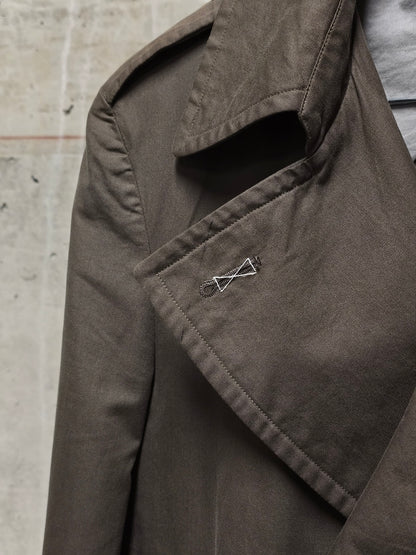 Carol Christian Poell SS03 'OM/1786T WEAVE/14' Dark Khaki Caban Coat