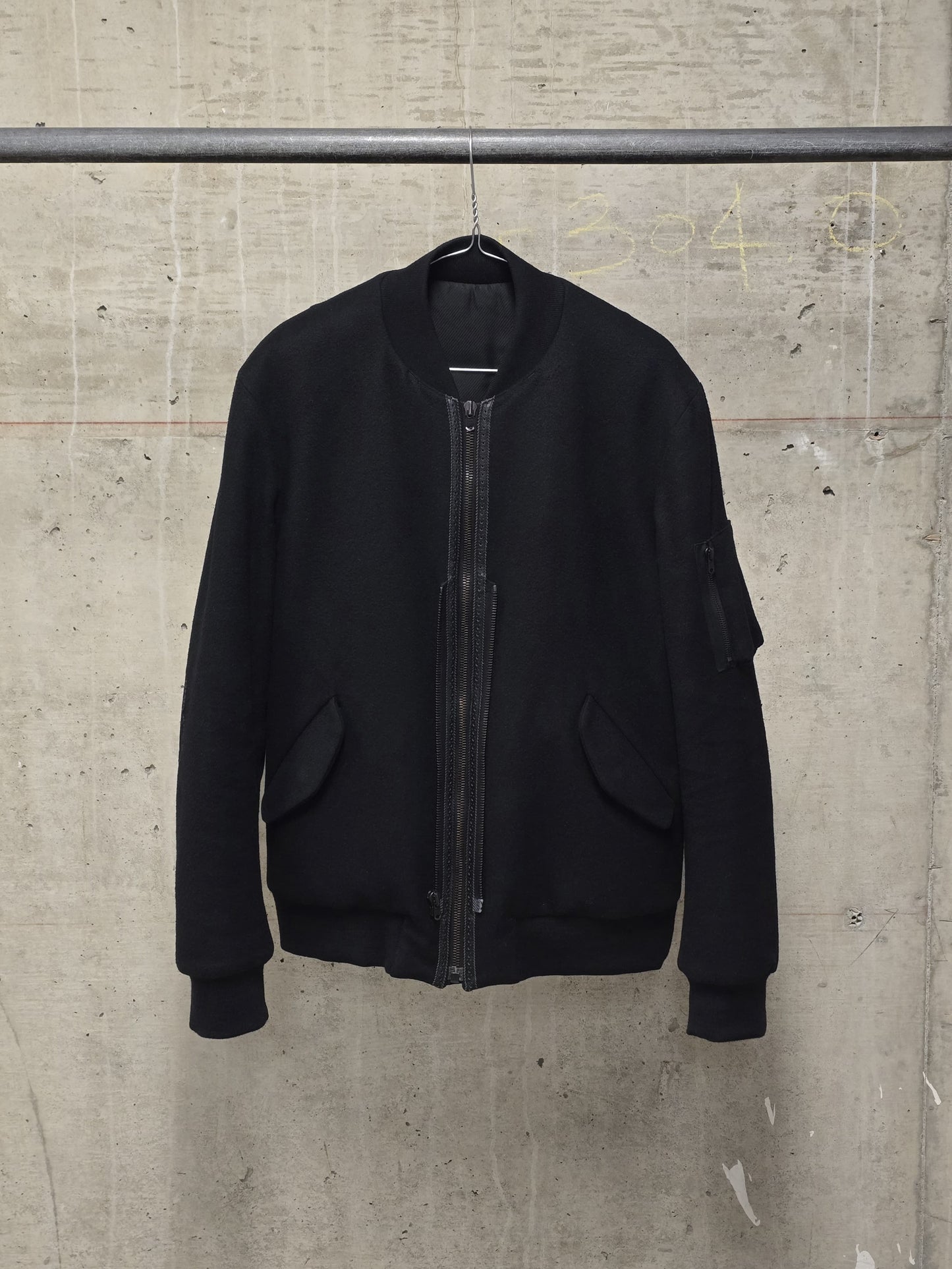 Number (N)ine Wool AW06 "NOIR" Four Leaf Clover Patch Double Layered Bomber Blazer