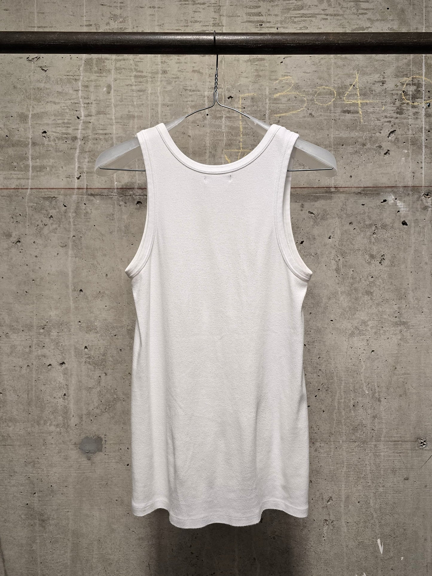 Ann Demeulemeester SS18 "FOREVER 02 KIDS" White Graphic Rib Knit Tank Top