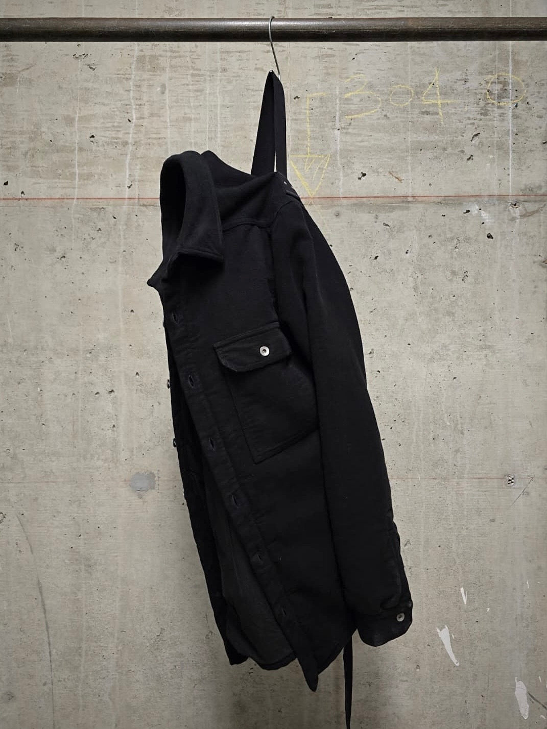 Rick Owens DRKSHDW AW24 "PORTERVILLE" Black Cotton Moleskin 'Outershirt'
