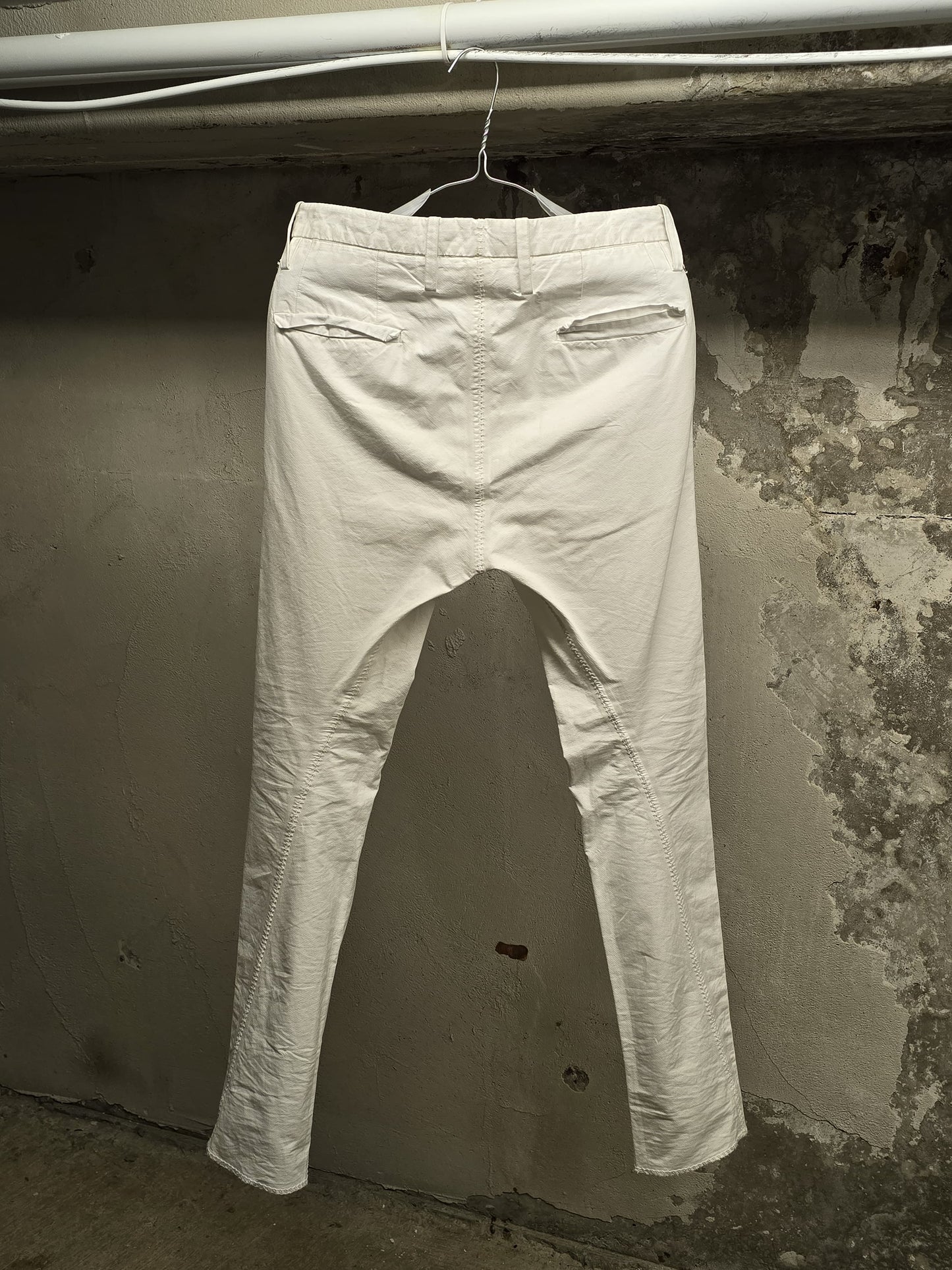 Carol Christian Poell 'PM/2671OD-IN BETWEEN/2' Object-dyed Visible Meltlock Front Zip Trousers detail | DRIEW GARMENTS