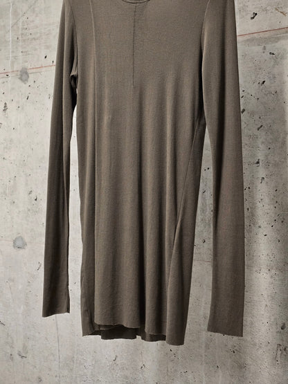 Julius_7 AW25 "EUROPA;" Olive High Twist Rib Knit Cotton Long-sleeves