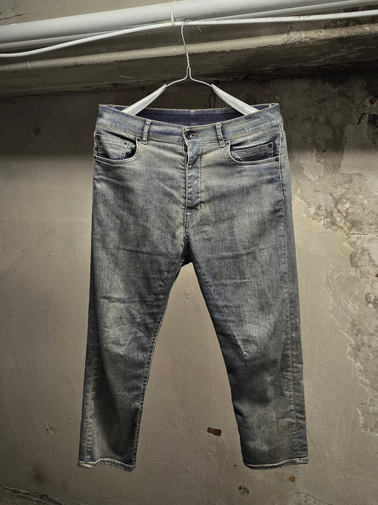 Rick Owens DRKSHDW SS19 "BABEL" HUSTLER 'Berlin Cropped Cut' Denim
