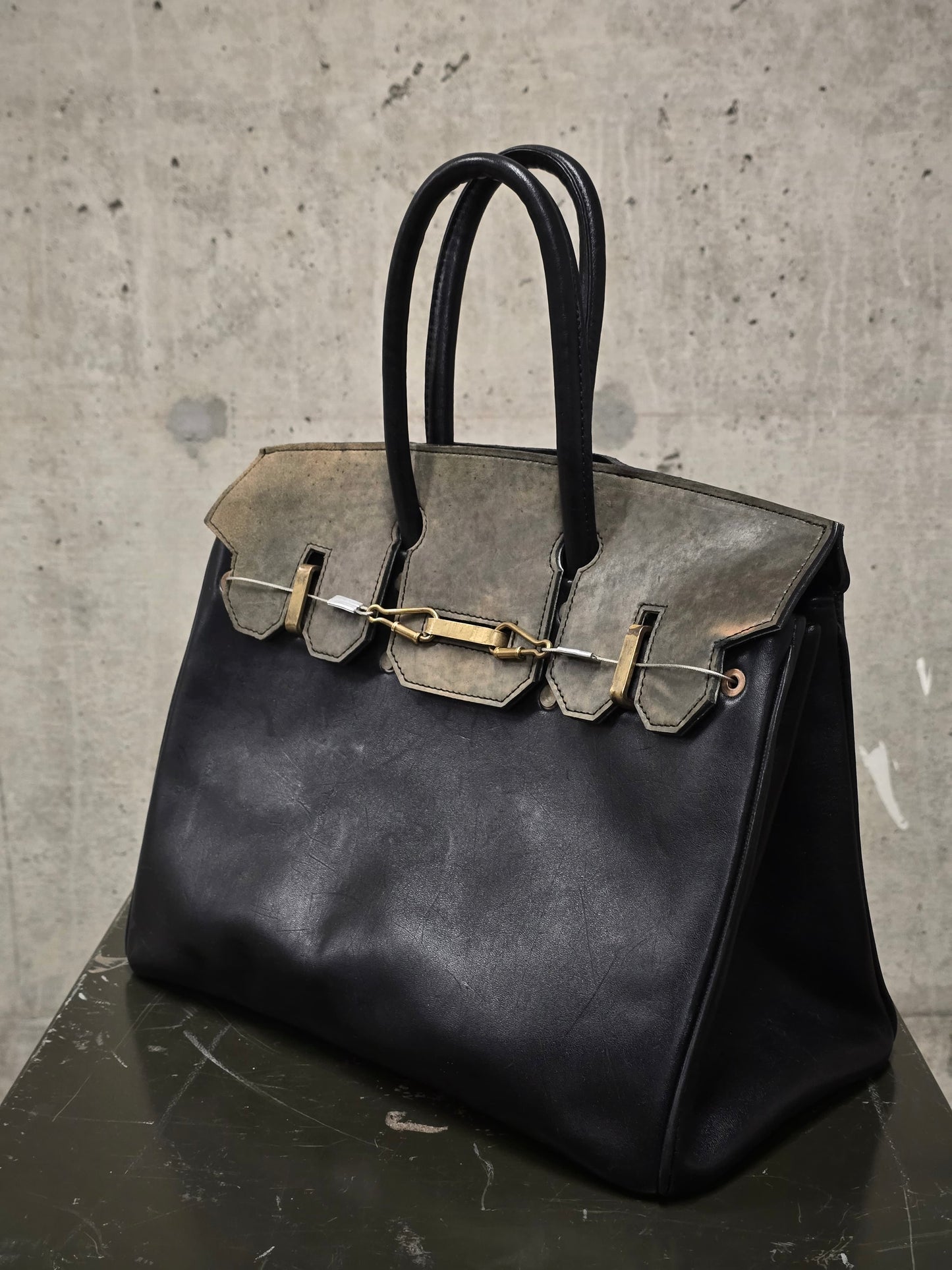 ierib SS22 Exclusive Smooth Horse + Marble Cordovan Leather 'Bark Bag #35'