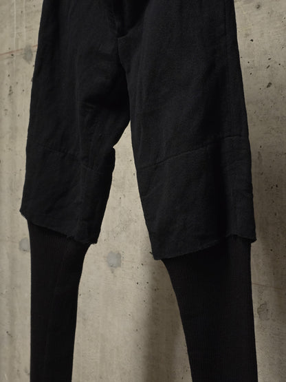 Julius_7 AW07 "UNTITLED;" Metalic Wool Double Layer Shorts Leggings