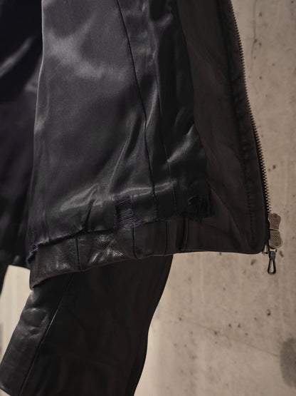 Julius_7 AW09 "7th Morning" Raglan Cow Leather Rider Jacket