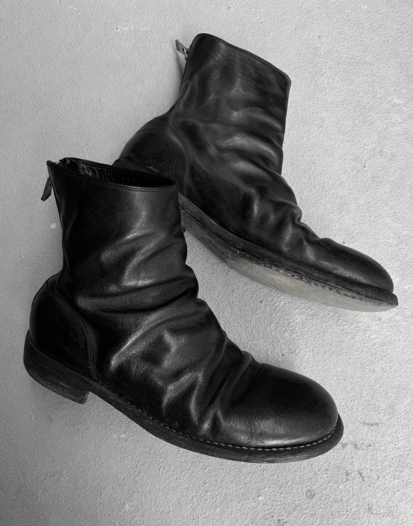 GUIDI 'B986' Horse Leather Short Back Zip Boots