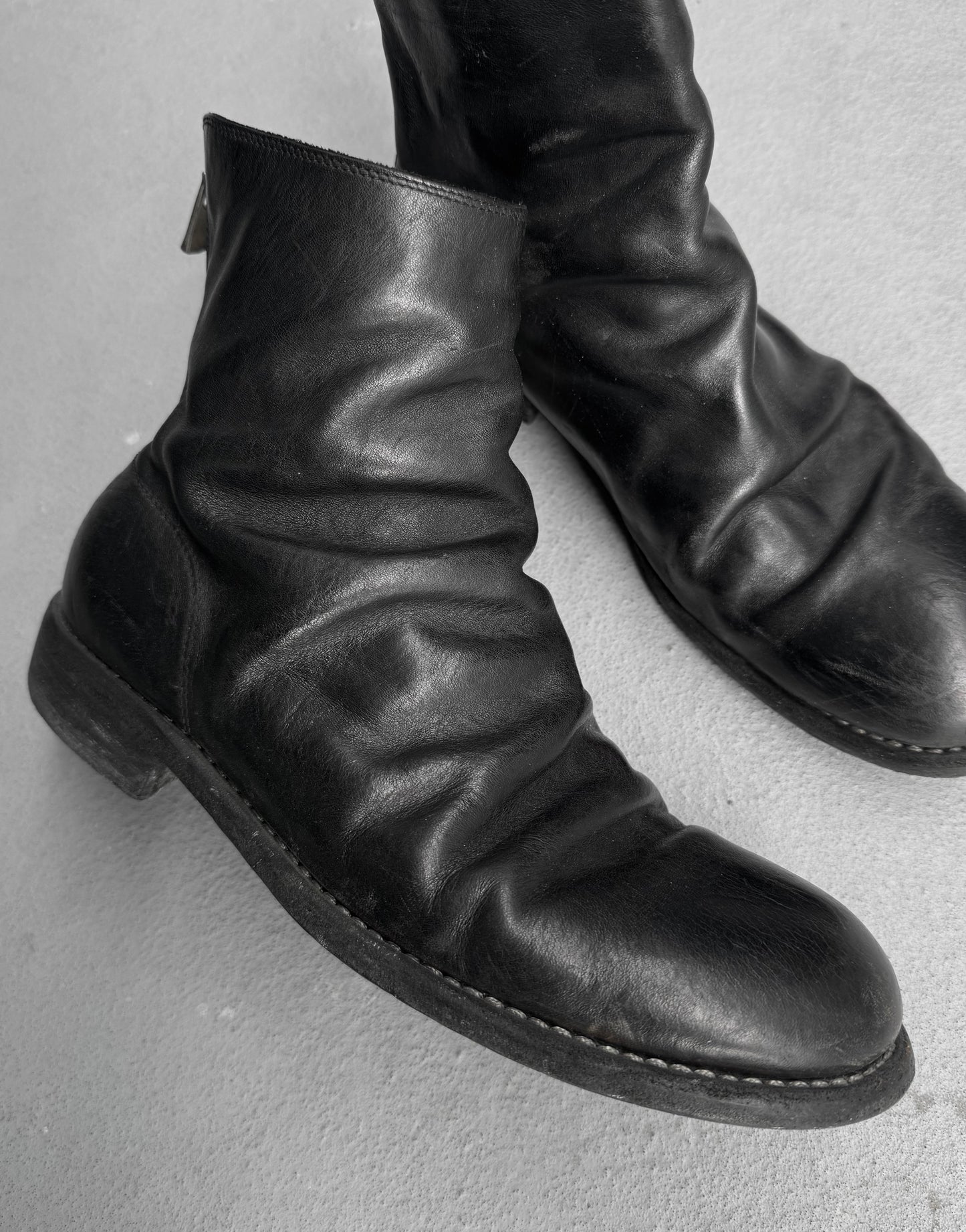 GUIDI 'B986' Horse Leather Short Back Zip Boots