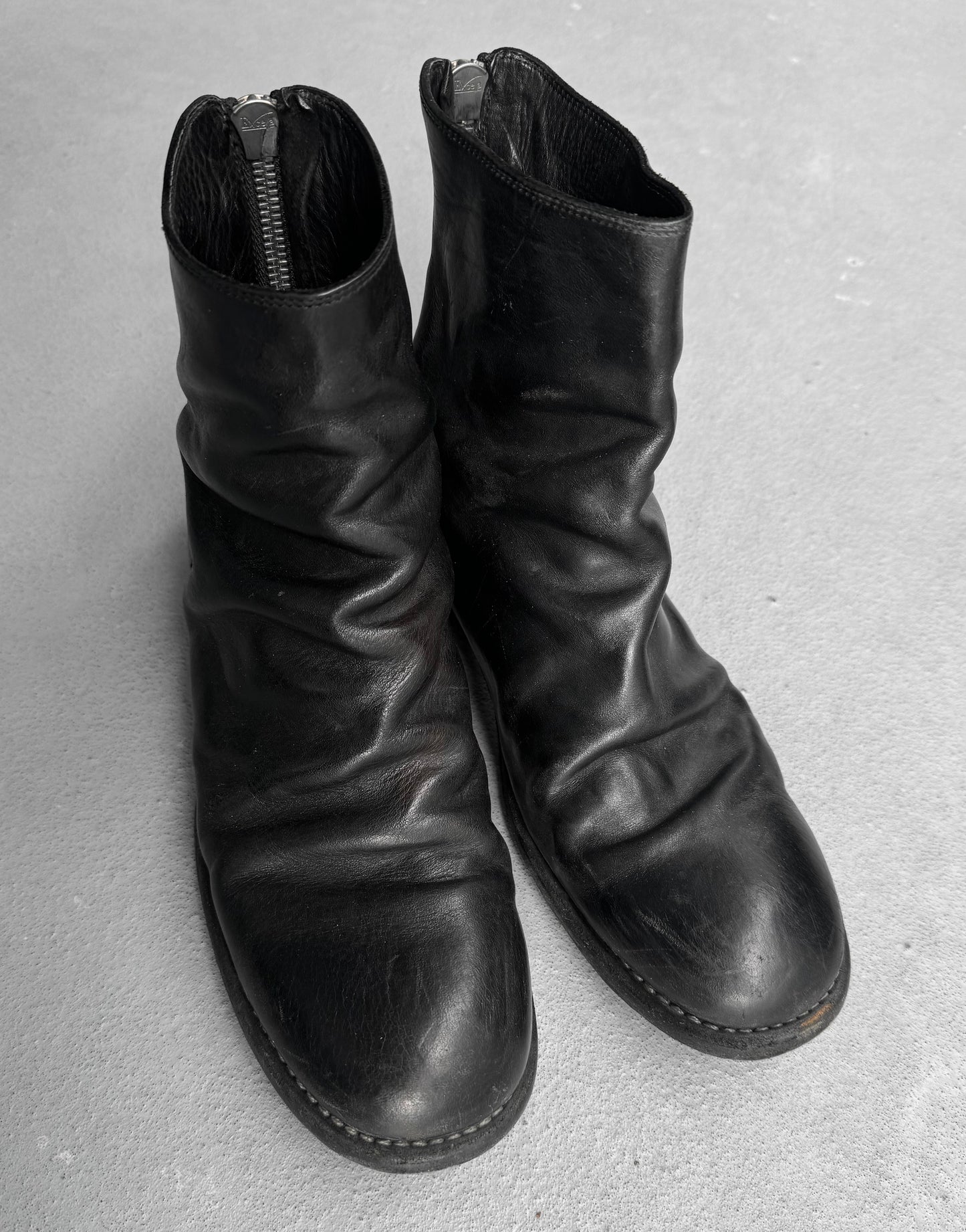 GUIDI 'B986' Horse Leather Short Back Zip Boots