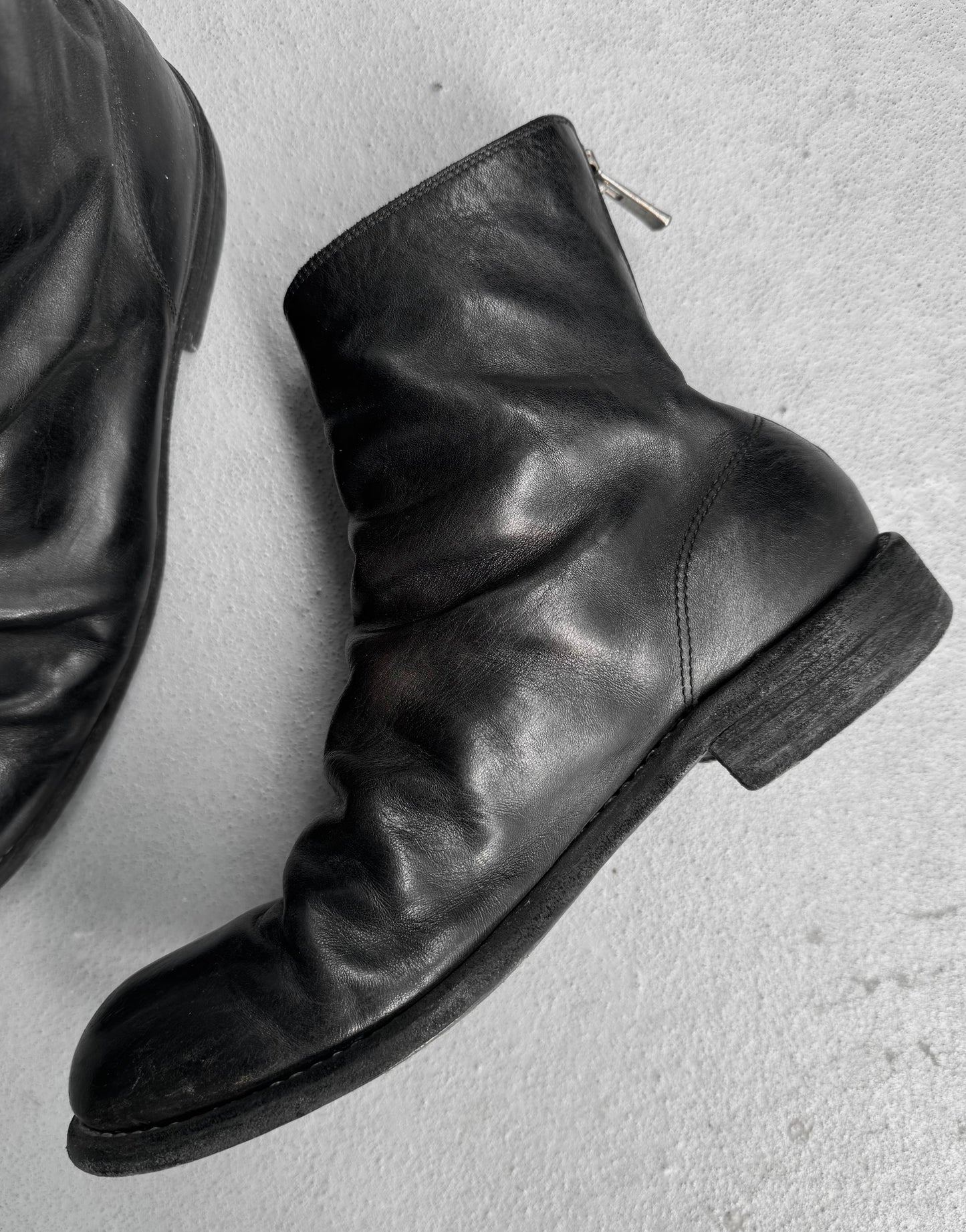 GUIDI 'B986' Horse Leather Short Back Zip Boots