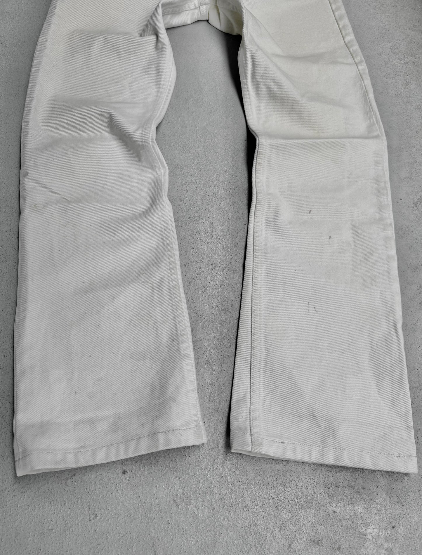 Helmut Lang Early 00s 'Classic Cut' Vintage White Flare Denim