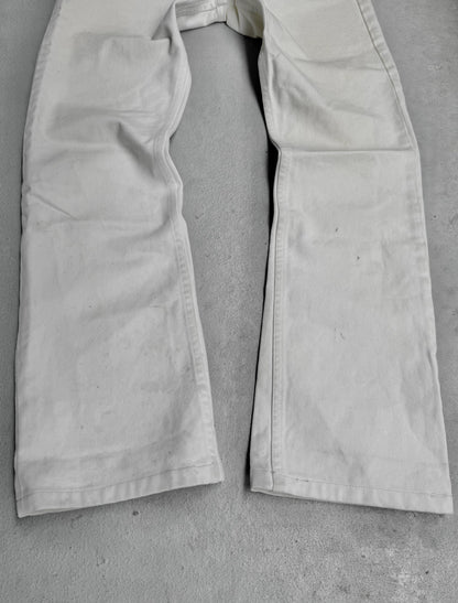 Helmut Lang Early 00s 'Classic Cut' Vintage White Flare Denim