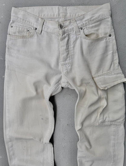 Helmut Lang 1999 Ivory Cotton Cargo Denim