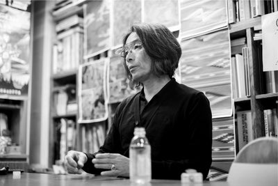 Portrait of Japanese designer Nobuhiko Kitamura hysteric glamour, known for rock n roll grunge designs 