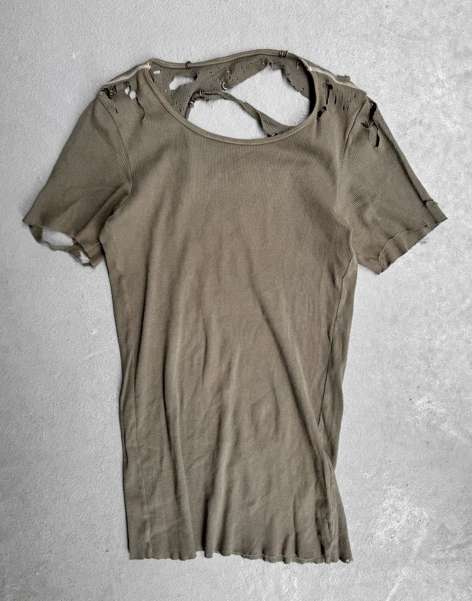 IfSixWasNine Early 00s 'MUDMAX HSM/K04' Distressed Ribbed Cotton T