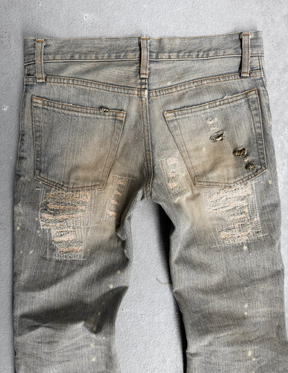 IfSixWasNine Early 00s 'No. MUDMAX/BCM 351 DK' Distressed Blue Denim