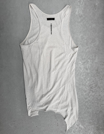IfSixWasNine 'No. BONE-2/TK/M' Asymmetrical Raw Hem Cut Tank Top