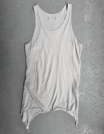 IfSixWasNine 'No. BONE-2/TK/M' Asymmetrical Raw Hem Cut Tank Top