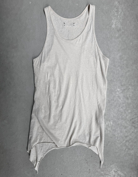IfSixWasNine 'No. BONE-2/TK/M' Asymmetrical Raw Hem Cut Tank Top