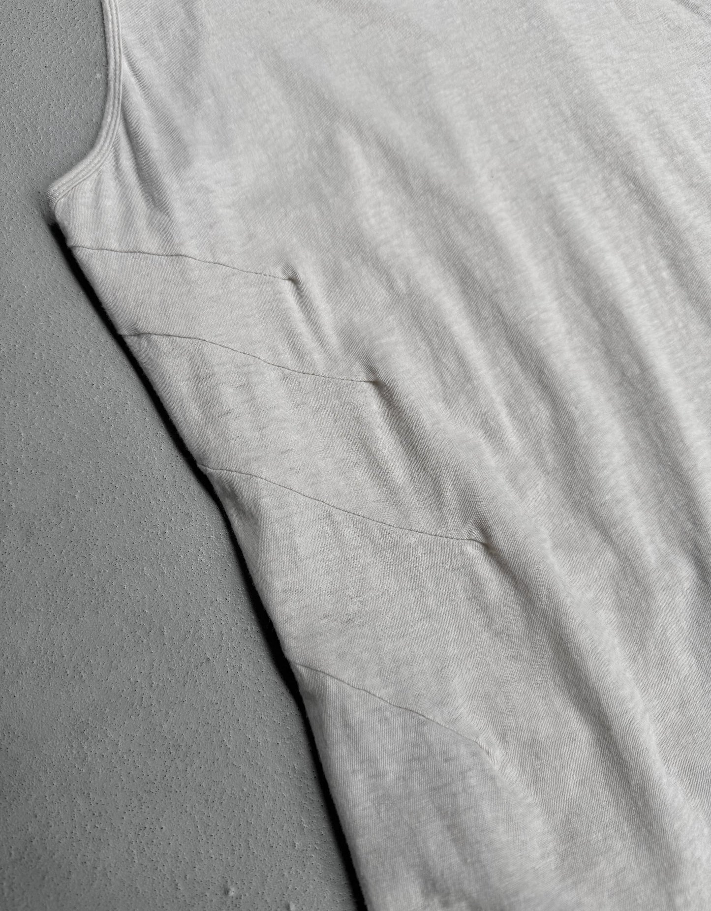 IfSixWasNine 'No. BONE-2/TK/M' Asymmetrical Raw Hem Cut Tank Top