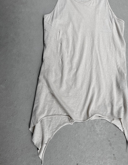 IfSixWasNine 'No. BONE-2/TK/M' Asymmetrical Raw Hem Cut Tank Top