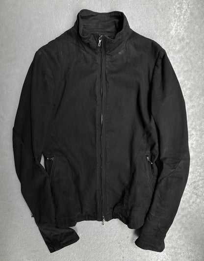 Black jacket on a gray textured background