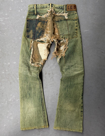 L.G.B Early 00s 'No. CRAZY WOLF 0072M' Acid Wash Blown Out Denim