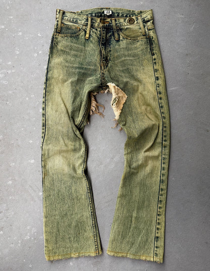 L.G.B Early 00s 'No. CRAZY WOLF 0072M' Acid Wash Blown Out Denim