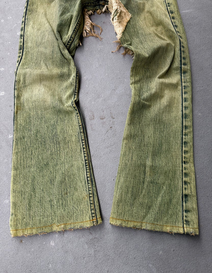 L.G.B Early 00s 'No. CRAZY WOLF 0072M' Acid Wash Blown Out Denim