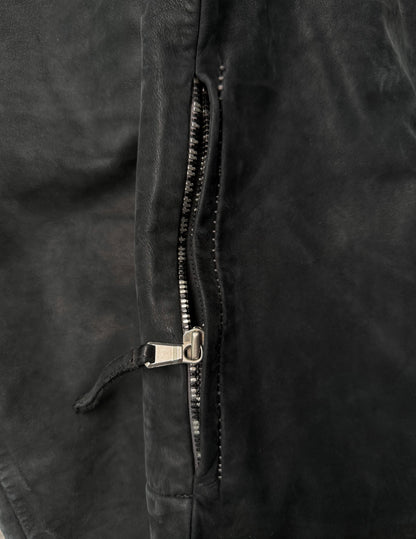 Close-up of a zipper on a black jacket