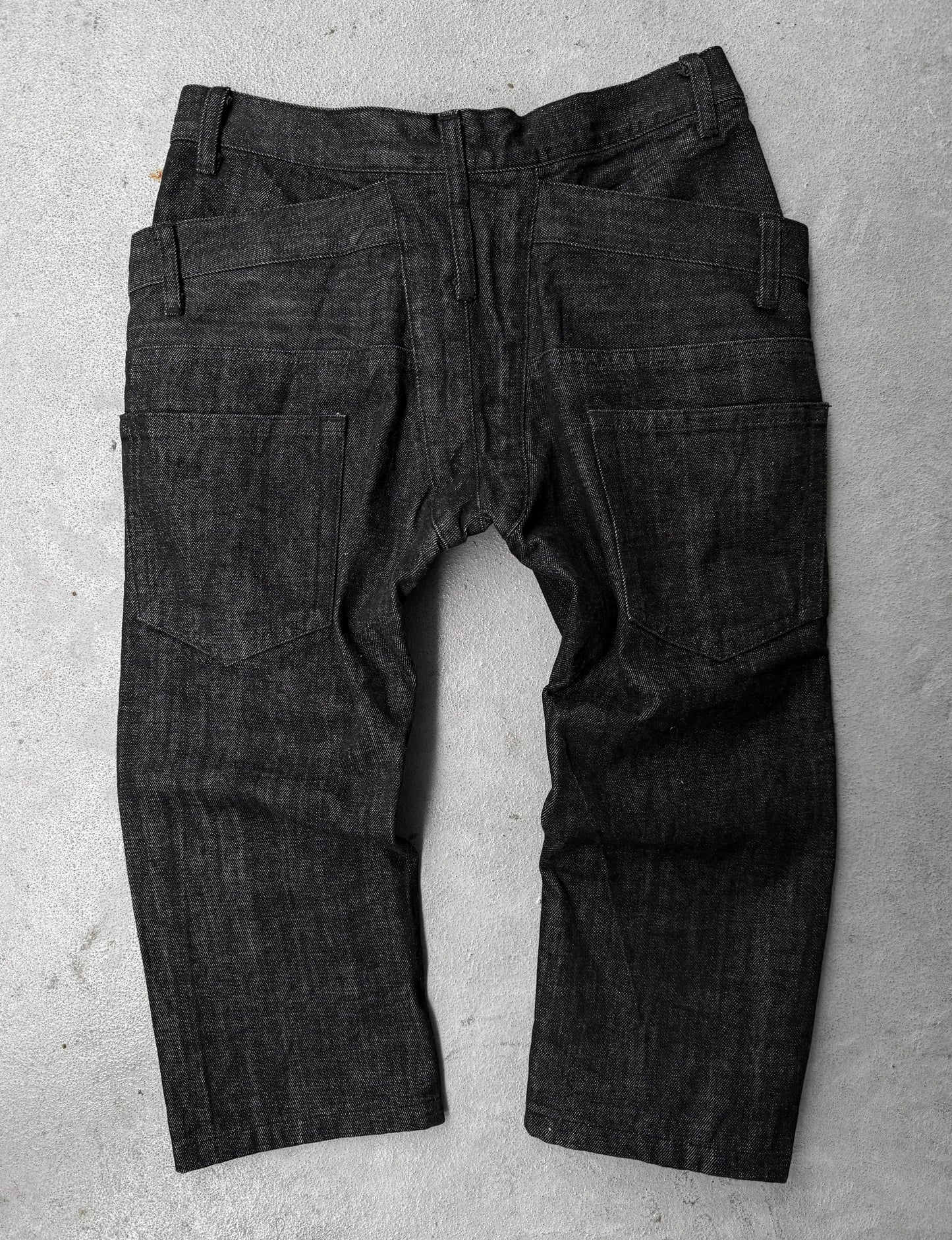 nude:masahiko maruyama Early 00s Deconstructed Double-waisted Cropped Denim