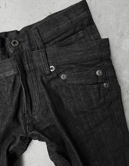 nude:masahiko maruyama Early 00s Deconstructed Double-waisted Cropped Denim